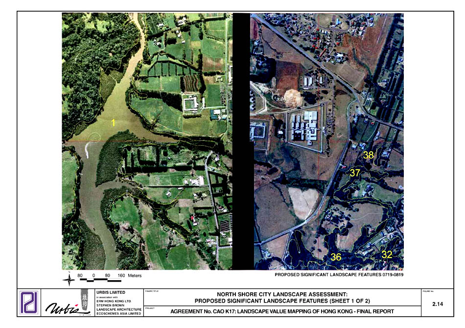 Figure 2.14 - NORTH SHORE CITY LANDSCAPE ASSESSMENT : PROPOSED SIGNIFICANT LANDSCAPE FEATURES (SHEET 1 OF 2)