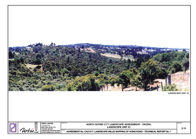 Figure 2.13 North Shore City Landscape Assessment - Okura: Landscape Unit 21