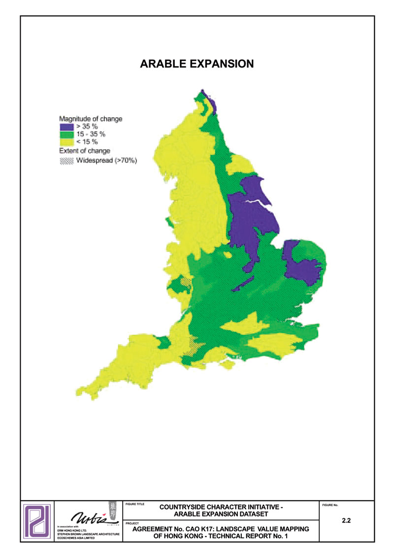 Figure 2.2 Countryside Character Initiative - Arable Expansion Data-set