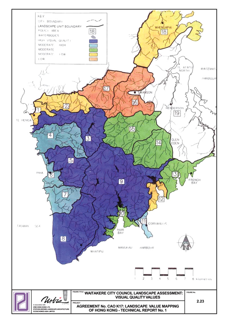 Figure 2.23 Waitakere City Council Landscape Assessment: Visual Quality Values