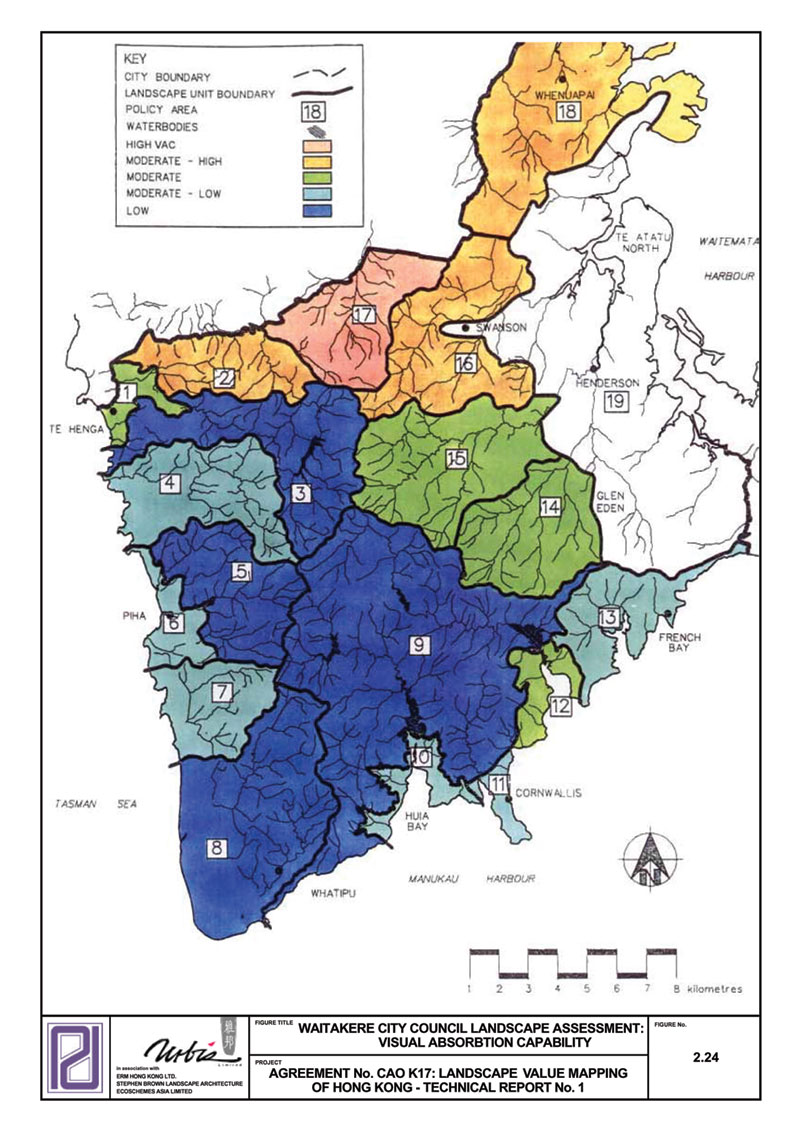 Figure 2.24 Waitakere City Council Landscape Assessment: Visual Absorption Capability