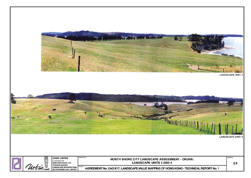 Figure 2.9 North Shore City Landscape Assessment - Okura: Landscape Units 3 and 4